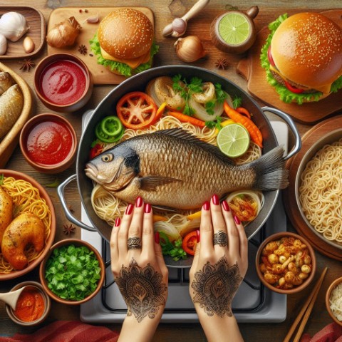 homemade preparing grill fish at machlipalla.pk